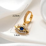 Blue / 1 Piece Simple Series Classic Eye Copper  Gold Color Material Zircon Women's Dangle Earrings 